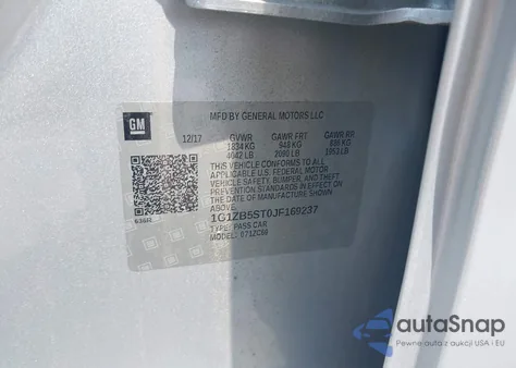 2018 Chevrolet Malibu 1Ls from USA, damaged, VIN 1G1ZB5ST0JF169237